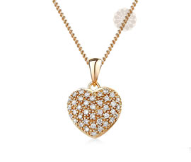 Vogue Crafts and Designs Pvt. Ltd. manufactures Diamond Heart Pendant at wholesale price.